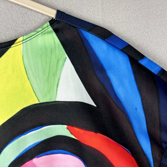 Lerouge Abstract Face Dress Womens XL Pockets Artsy Pop Art Colorful Bright - Picture 12 of 13